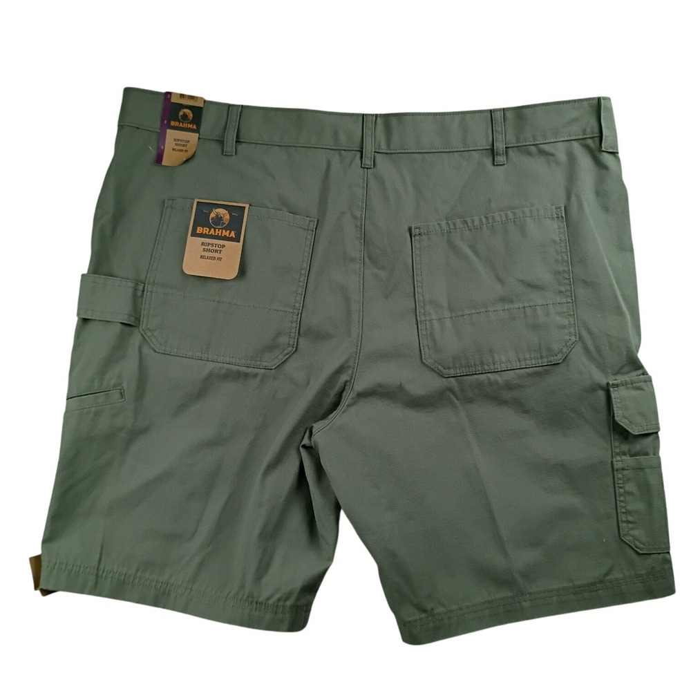 Brahma Ripstop Cargo Shorts Mens 44‎ Green Relaxed Fit 10 Inch Inseam